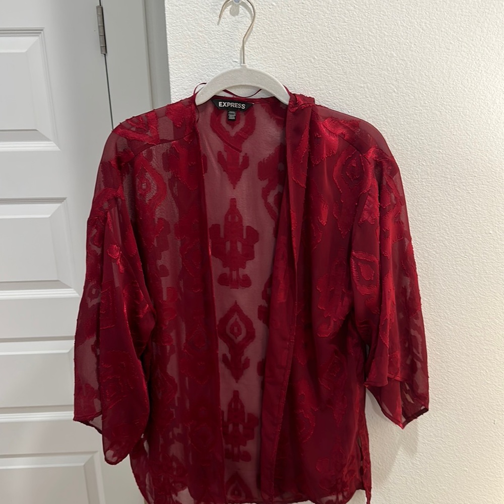 Express Burgundy Wine Kimono